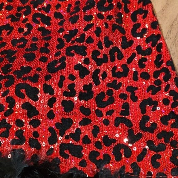 A Wish Come True Small Child 5 6 7 SC sequins red leotard feathers black - Picture 2 of 6